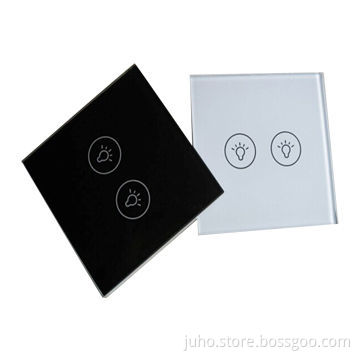 Glass PanelTouch, 2 Gang Wall Light Switch with LED